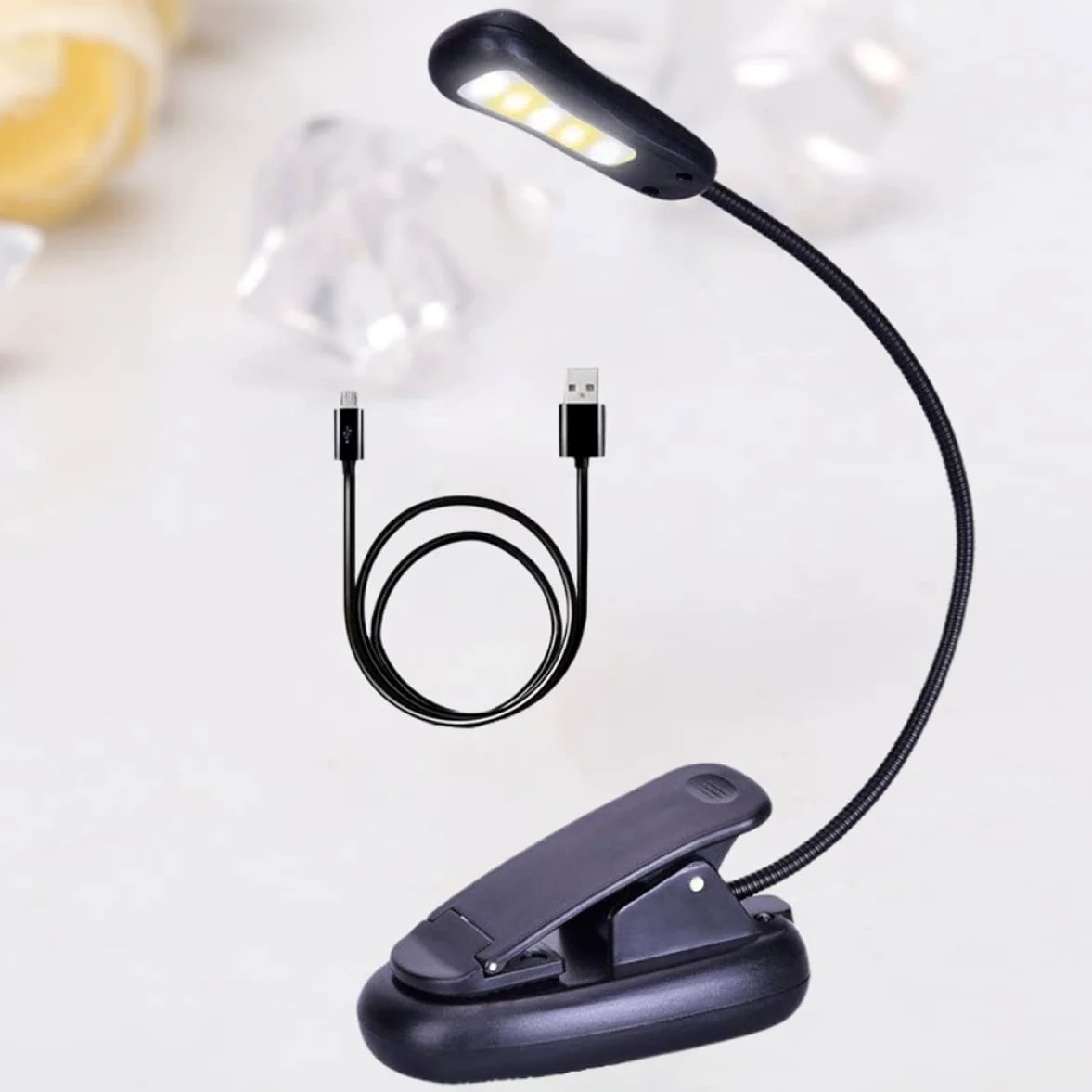Lampada 1pc 3 9 Lampada da Tavolo da scrivania Lampada da Tavolo Ricaricabile Lampada da Tavolo Lampade da scrivania a LED Luce da Lettura con Clip Luce Notturna da Comodino Morsetto sulle luci Luce