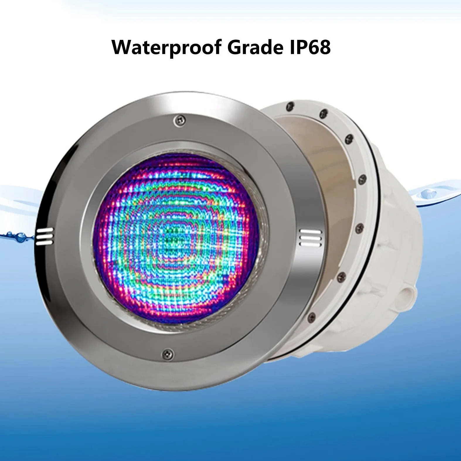 Par 56 RGBW Luce for Piscina con Controllo, AC 12V IP68 Materiale in Acciaio Inossidabile Luce Subacquea (25w)