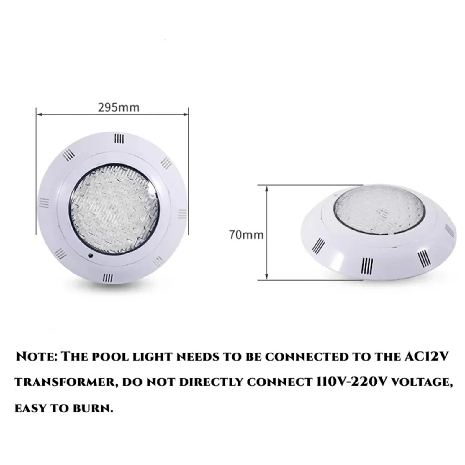 EDEDE Luci Piscina, 12V-ABS Luce Subacquea a LED da Parete IP68 Impermeabile a Sette Colori con Telecomando Illuminazione for Piscina 18W25W35W45W(Blauw,24W)