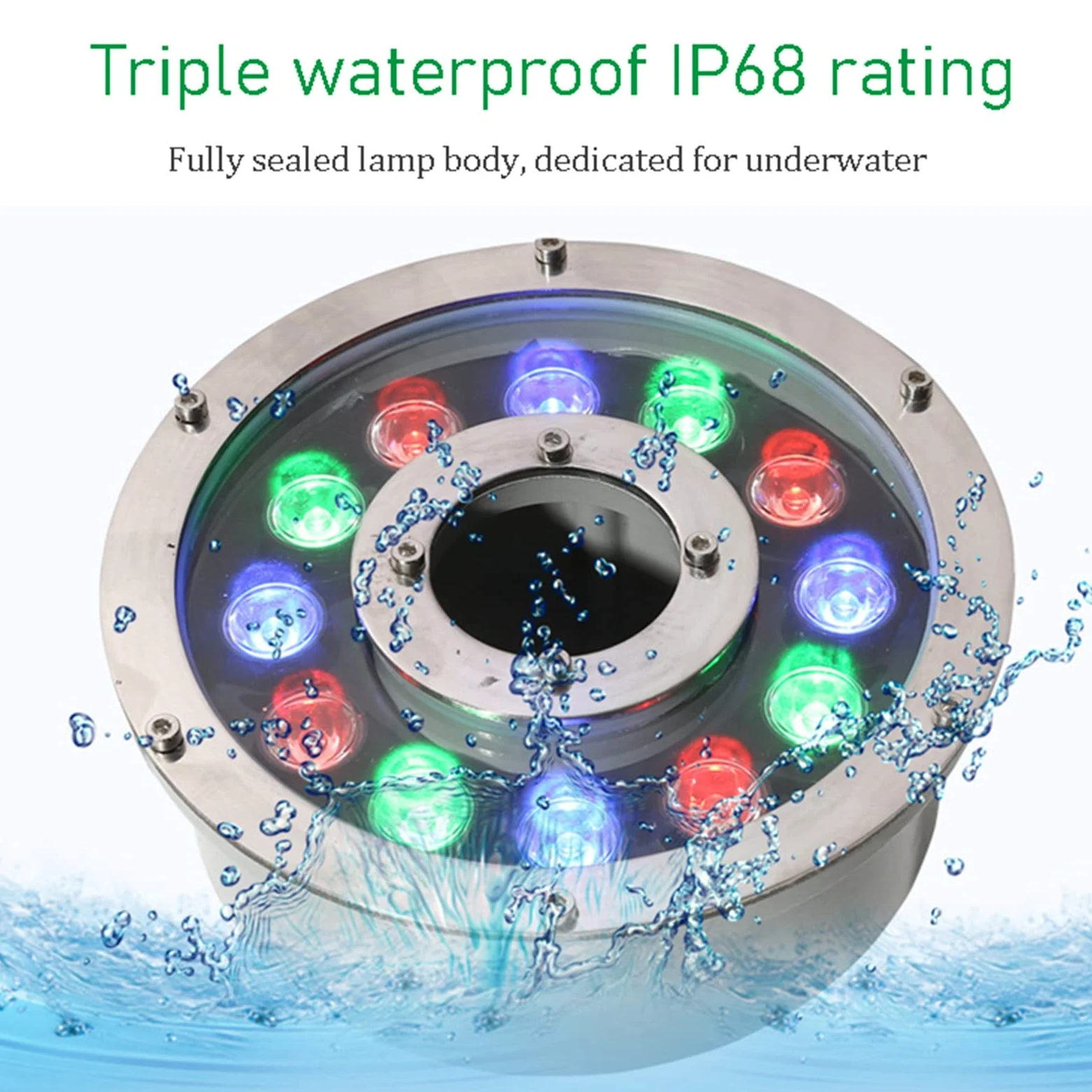 RGB Luce della Fontana con Telecomando - Sommergibili Luci Piscina IP68 Impermeabile LED Luci Piscina per Acquari Nozze Halloween Parco Luci Decorative, AC 12/24V