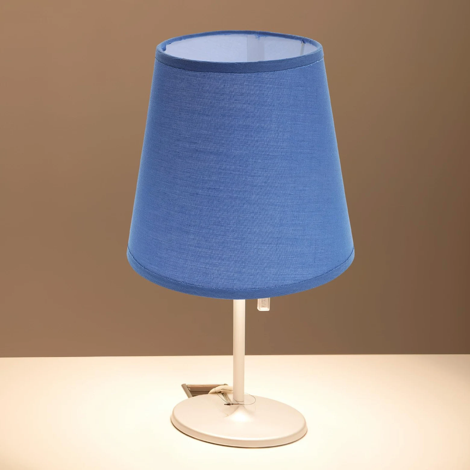 Paralume per Lampada da Tavolo e Sospensione E27 di Lino Azzurro Copertura Leggera a Forma Cilindrica per Soggiorno Camera da Letto e Ufficio Design Moderno e Luce Morbida