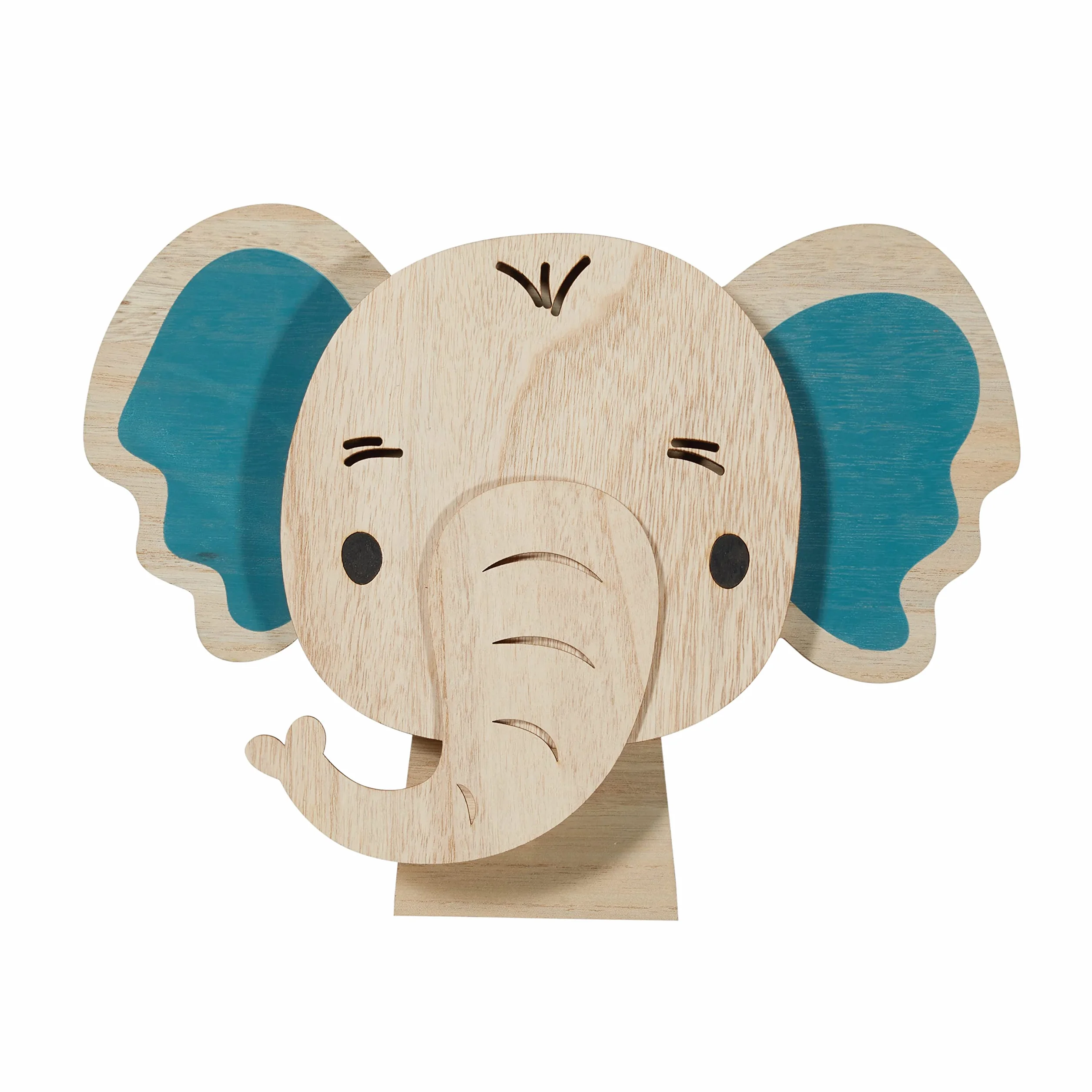 Lights4fun Applique Murale Elefante con 34 LED Bianchi Caldi a Pile per Arredo Cameretta Bimbi