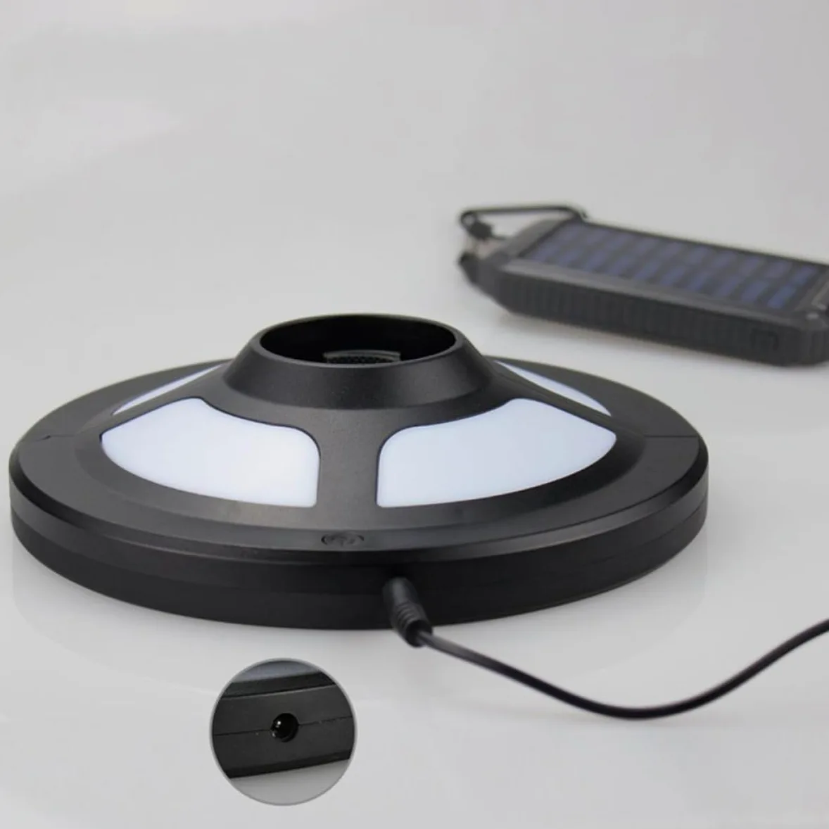 PACKOVE Sicura per Multifunzionale da Campeggio Ombrellone Notturne in Abs Nero, Luce da Esterno Attività, per Campeggio e Giardino