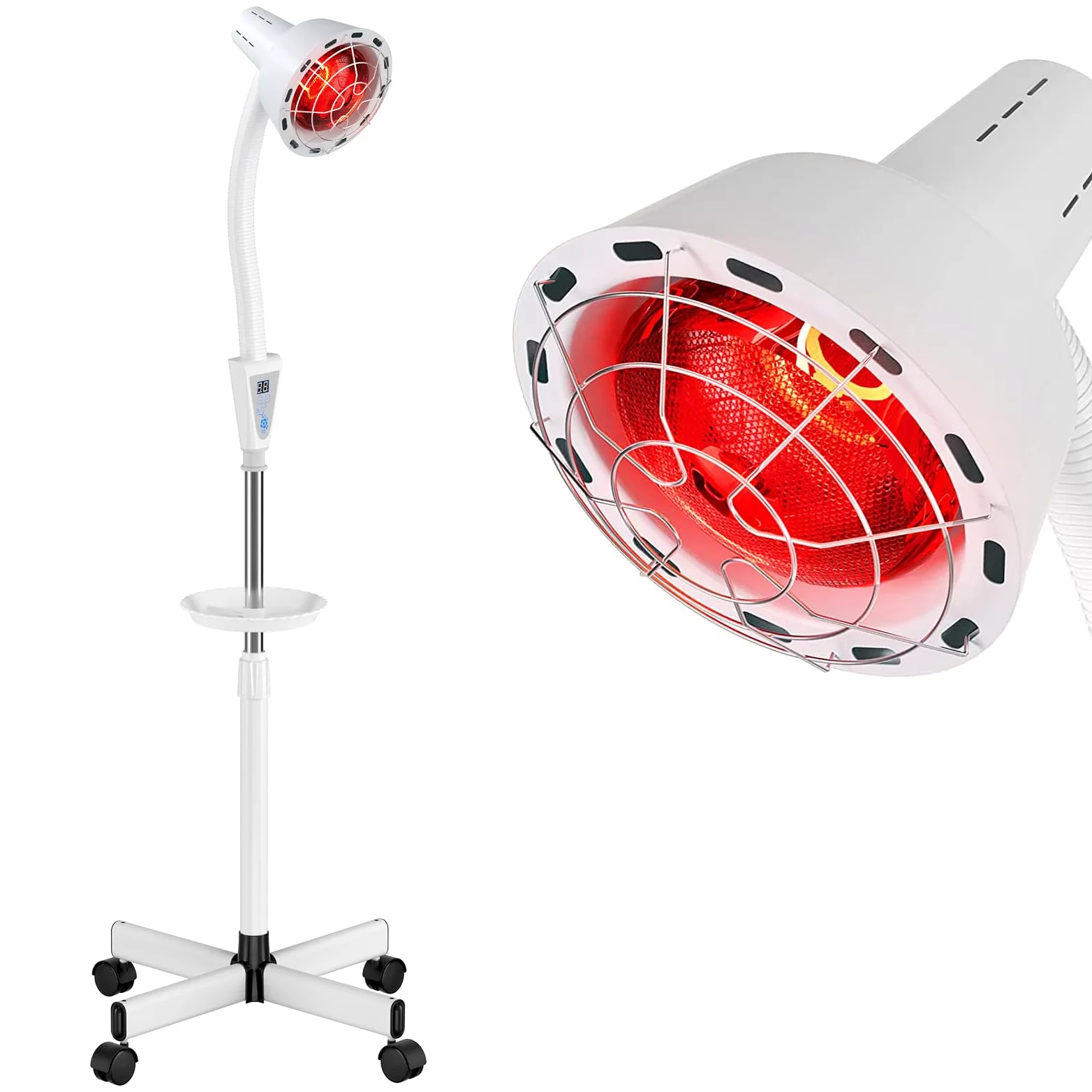 Cozion Lampada a infrarossi riscaldata 275w, lampada infrarossa lampada a infrarossi regolabile con vassoio, luce infrarossa domestica, luce rossa riscaldamento luce