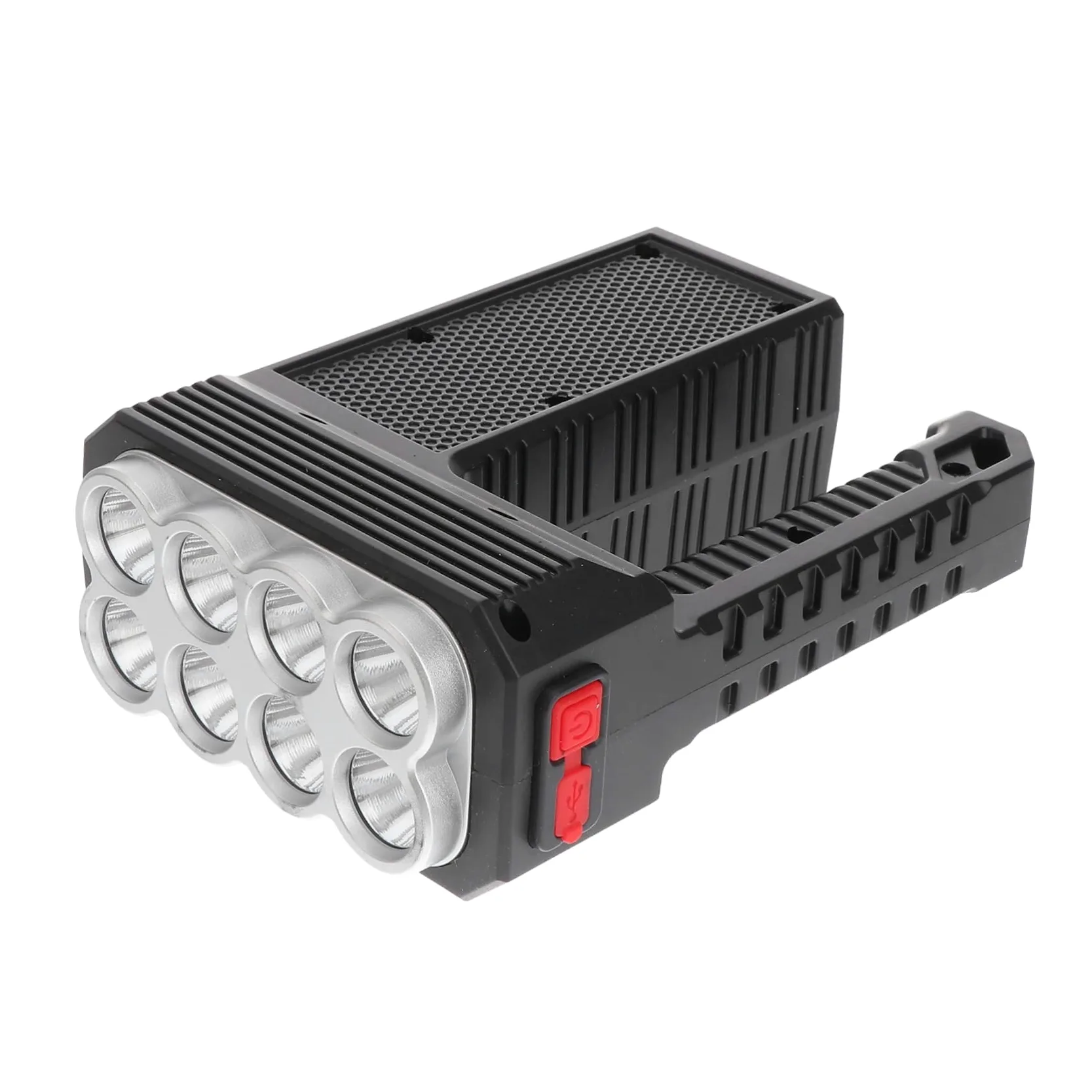 ORFOFE Torcia Solare da Campeggio LED Portatile, Ricaricabile, in Abs, Ricarica Usb, per Attività All'aperto e Pesca, 1200