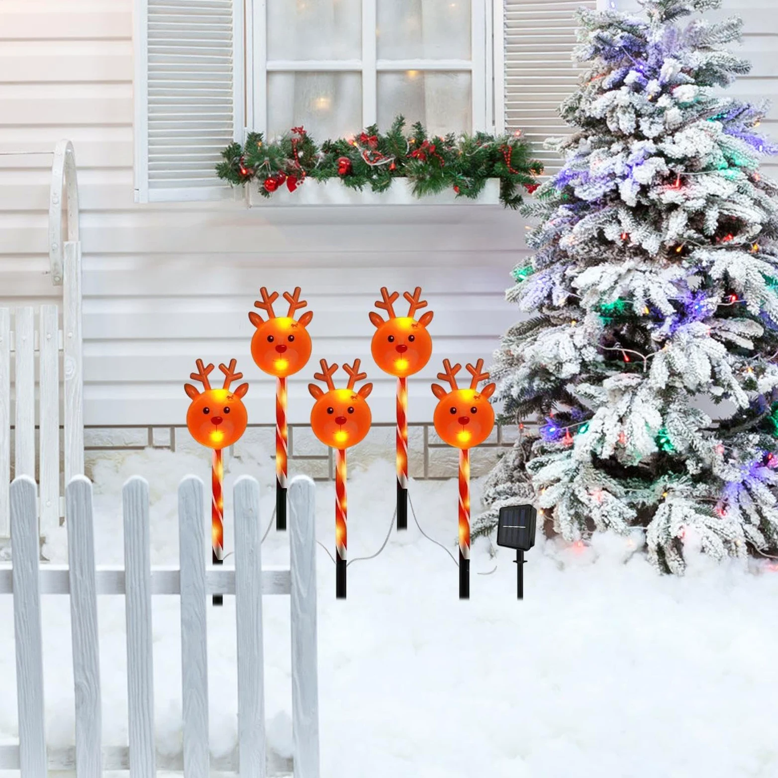 Paletti natalizi luminosi Decorazione paesaggistica regolabile ad energia | Illuminato per di Natale Per decor da festa, giardino, cortile, esterno, interno, prato