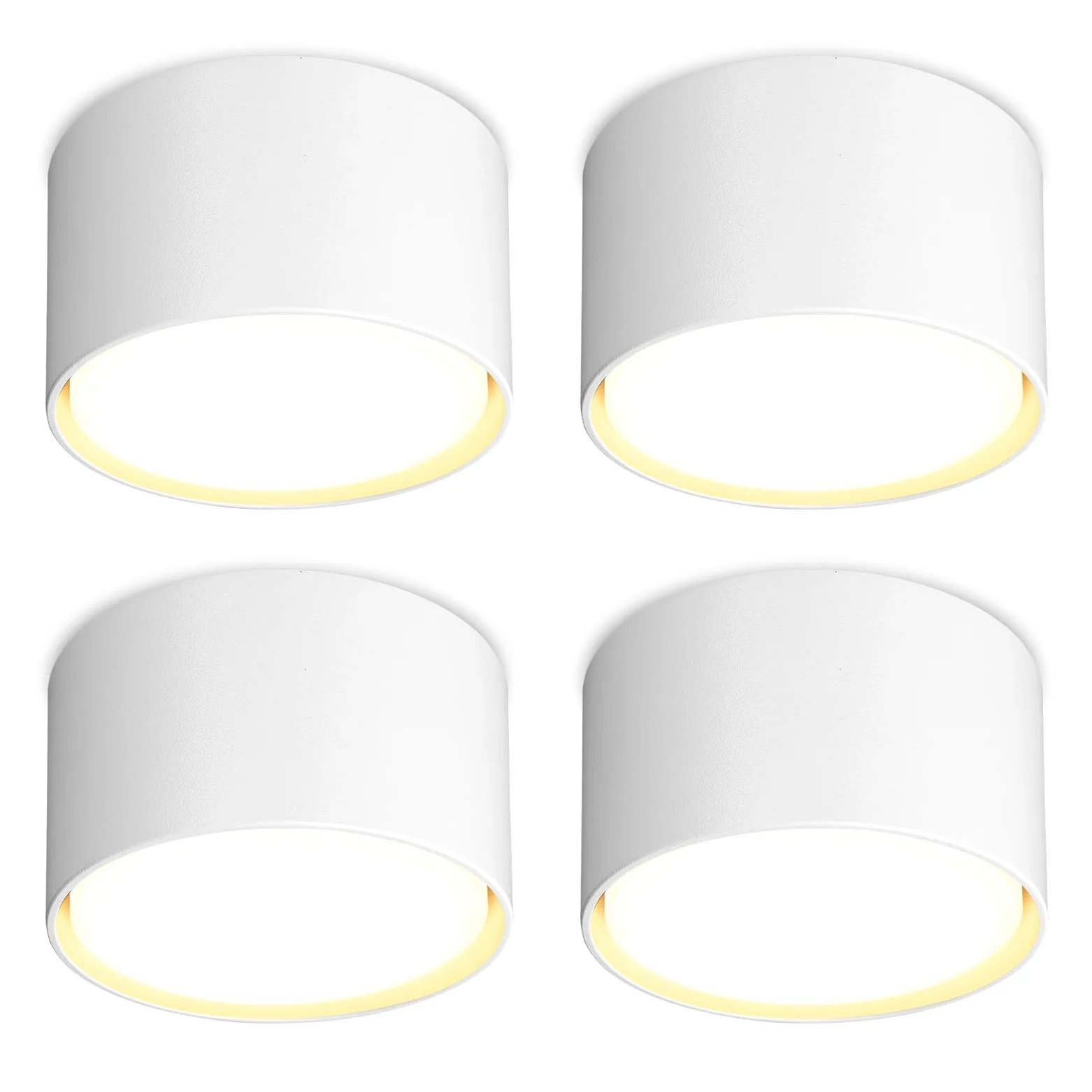 GeyouLux 4x Faretti LED Soffitto - Ø84x50mm - 6W 680LM Faretto LED Interno - 4000K LED GX53 230V Incluso - Angolo del fascio di 180° - Alluminio Lampada da Soffitto (Bianco)