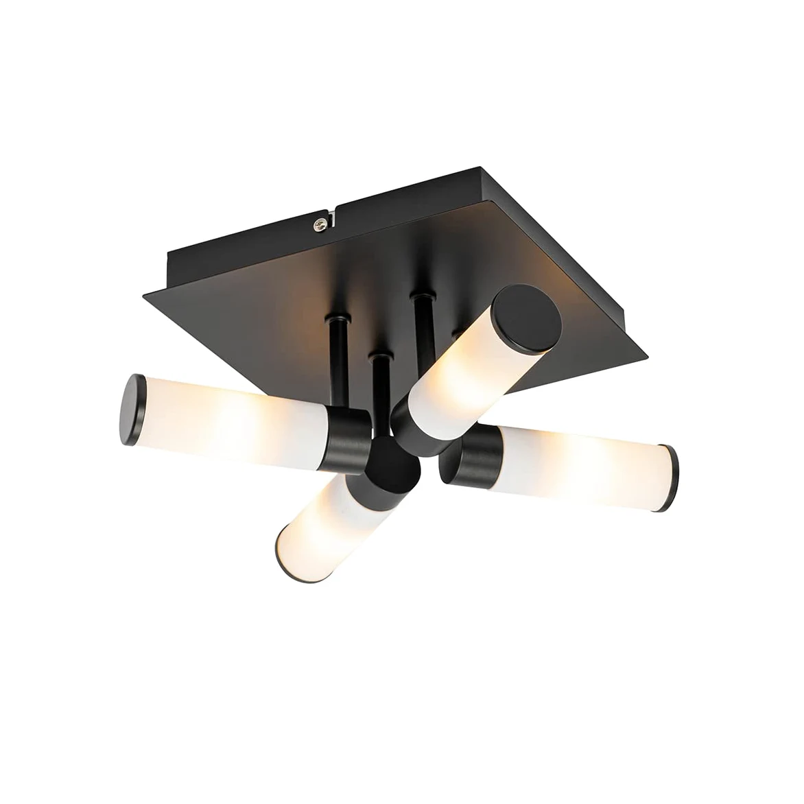 Qazqa bath - Lampada da soffitto Moderno - 4 luce - L 23 cm - Nero - Moderno - Bagno