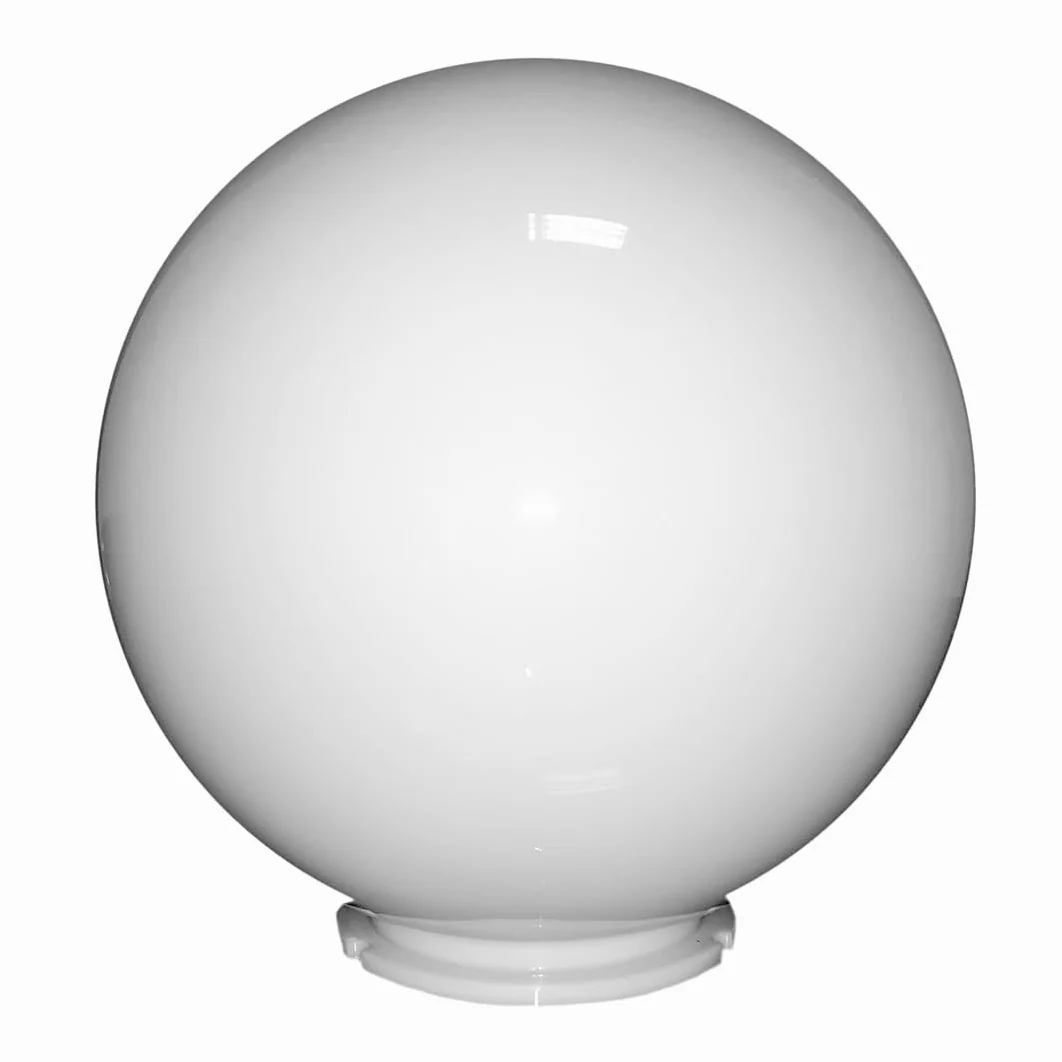 Globo Lampione da Esterno - Illuminazione Pubblica - Policarbonato Bianco - Dimensioni: Ø 25 cm - Impugnatura a Baionetta: 11,8 cm