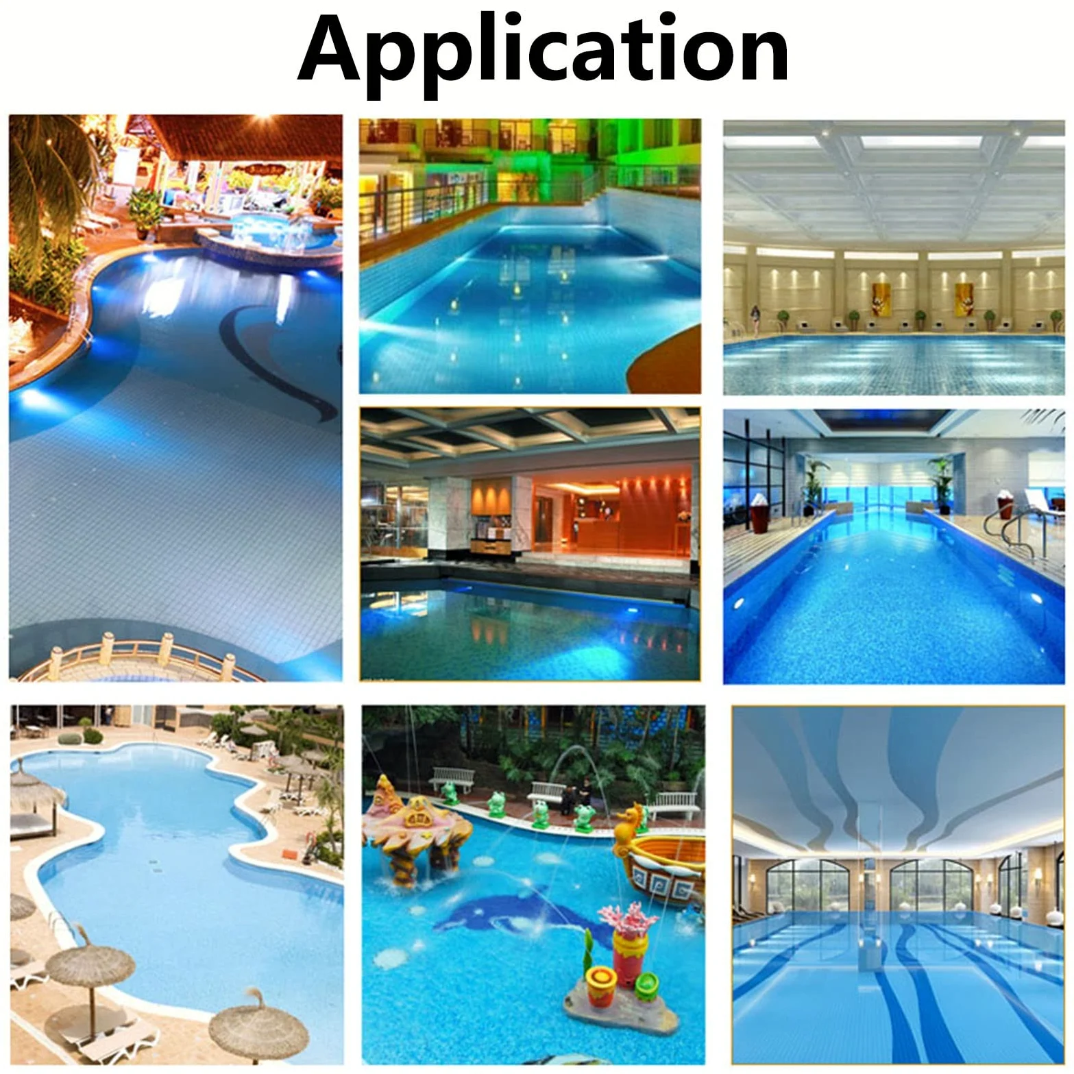 Luce della Piscina a LED montata a Parete, 6-54W lampade Blu Impermeabili in Acciaio Inossidabile Ip68 12/24VLuci subacquee (Color : AC12V-1-white Light, Size : 24w)