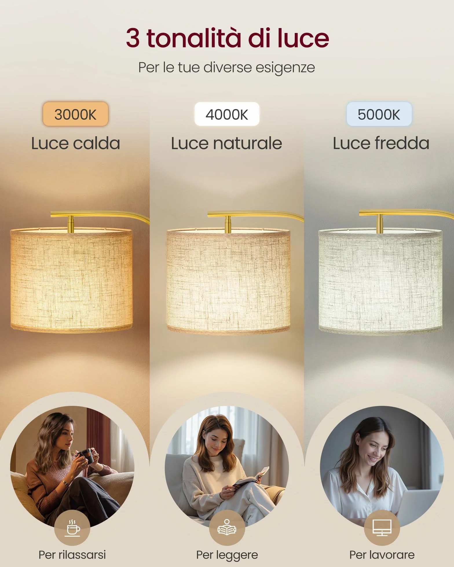 VASAGLE Lampada da Terra, Regolabile in Altezza 151-176 cm, Attacco E27 | Lampada da Lettura, Interruttore a Pedale, Paralume in Tessuto, Colore Nero Opaco, Collezione LUSIA LFL006BD02